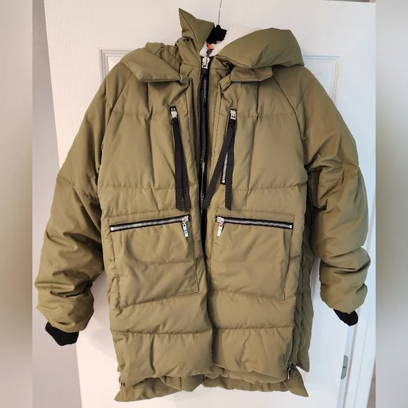 Orolay Women's Thickened Down Jacket Green Medium NWOT Hooded Outerwear FullZip - Picture 2 of 9